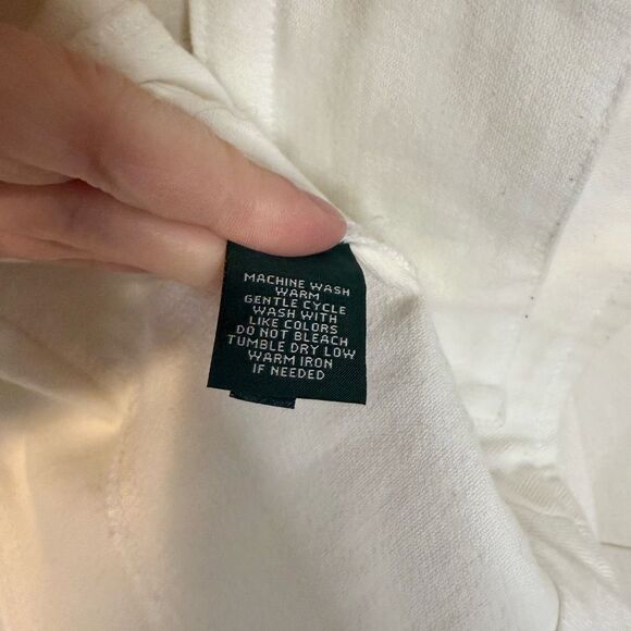 Ralph Lauren White Denim Button Down Jacket Size 16 - Picture 5 of 9
